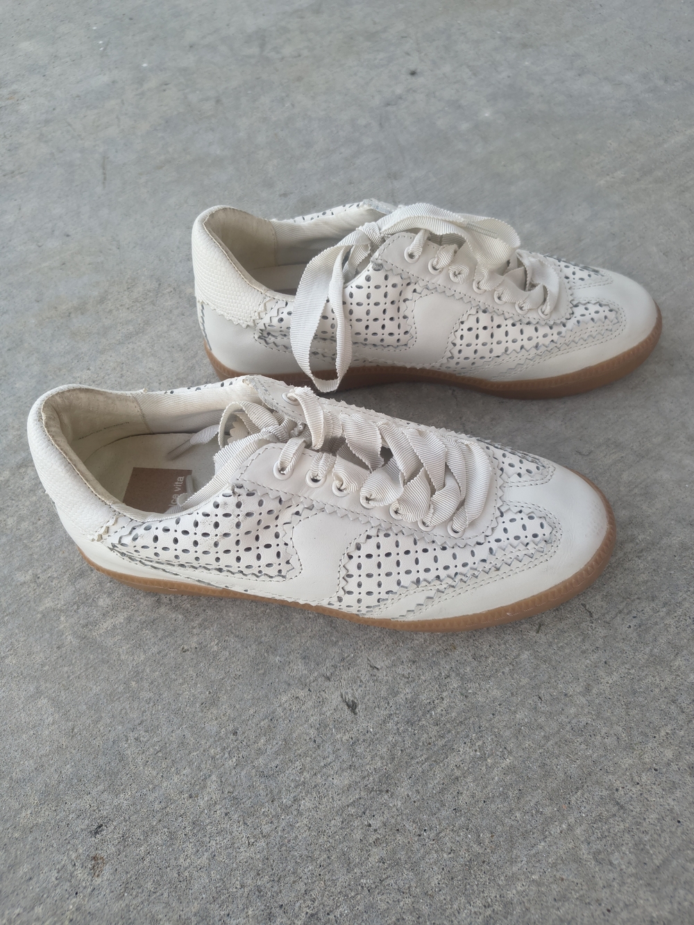 Dolce Vita Notice Eyelet Perf Sneakers - White Leather